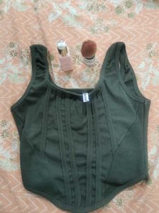 Green Corset Tank Top