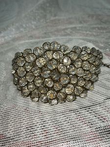 Beautiful Crystal Bracelet With Golden Rings