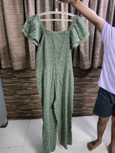 Green Polka Dot Jumpsuit Women