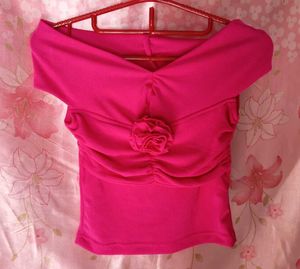 Hot Pink Off-Shoulder Top