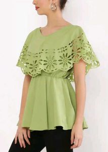 Cute Green Floral Top