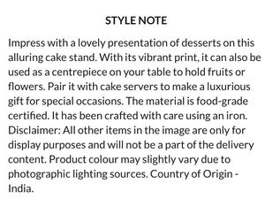 FAAYA LUXURY GIFTING Floral Decorative Cake Stand