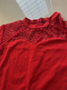 Red Lace Detail Dress