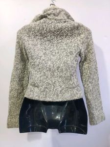 Stylish Girl's Fur Collar Jacket Size 12 -14