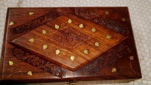 Shisham Wooden Box With Carpin Design