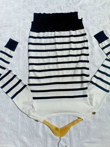 Y2K Striped Long Sleeve Winter Top