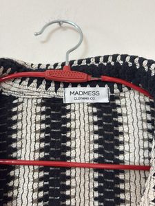 Striped Knit Top with Flower Detail