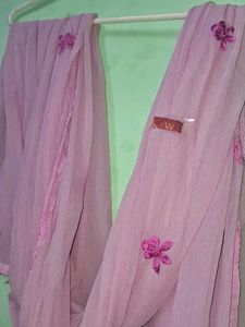 Pink Embroidered Dupatta