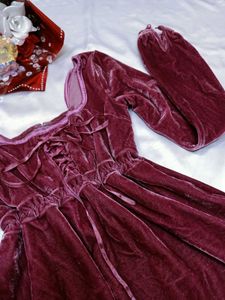 Dark Pink Velvet Mini Dress💖