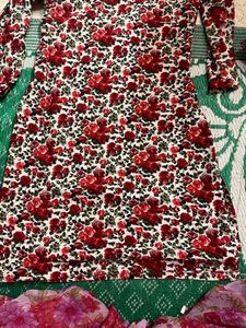 Flower Print Red Top