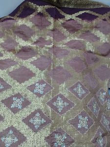 Embroidered Golden brown sari
