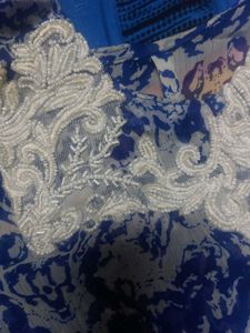 Blue Patterned Maxi Dress