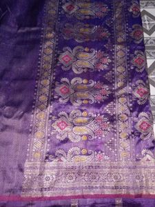 Purple Banarasi saree