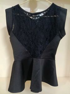 Chic Black Peplum Top