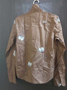 Brown Floral Long Sleeve Shirt