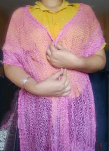 Pink Crochet Stole🧣