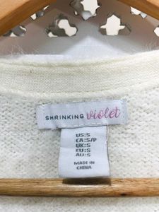 Imported White Patterned Cardigan C