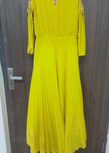 Ethnic Gown #cheapprice #haldidress #yellowcolour