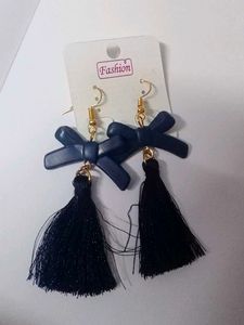 Bow &amp; Tassel Drop Earrings