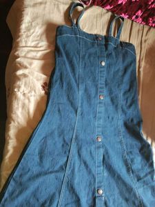 Denim Button-Front Dress