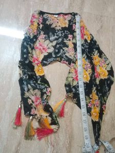 Girls Black Floral Shrug Outfit