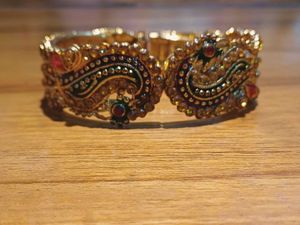 Gold-Tone Paisley Bangle Bracelet