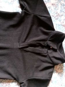 Orange and Black Bodysuit with Collar