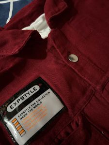 New Maroon Denim Jacket