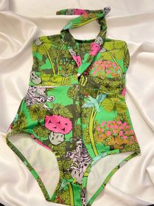 Green Printed Swimsuit
