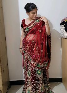 Stunning Red Bridal Lehenga Set – Full Embroidery
