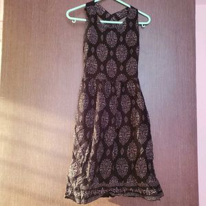 Patterned Black Dress