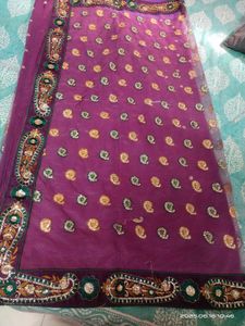 Purple 💜 Half Net Saree