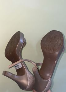 Rose Gold Glitter Heels - Size 7