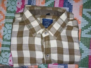 Muffet Brown Checked Casual Shirt
