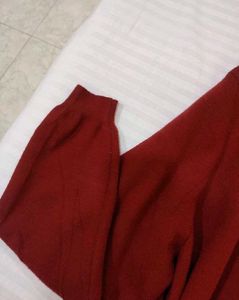 Korean Cute Burgundy Cardigan Sweater till 46