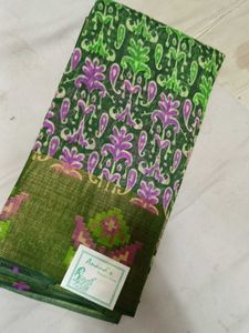 Brand New Cotton Chanderi Silk Sareee Wuth Blouse