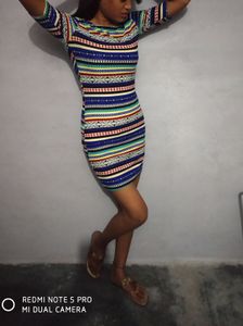 Patterned Bodycon Mini Dress