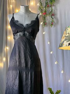 Elegant Black Lace Slip Dress