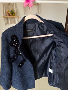 NAVY BLUE Embellished Coat 🎀