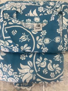 Blue &amp; White Floral Print Tunic