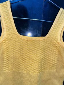 Yellow Knit Tank Top