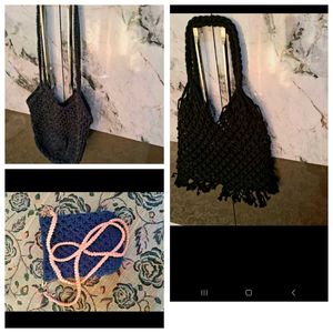 3 Combo Hand Made Crocheted Bags