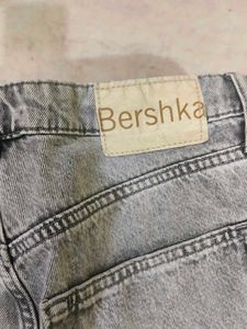 Gray Wide Leg Denim Jeans from bershka