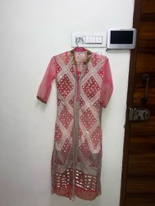 Peach &amp; Pink Heavy Embroidered Sharara Set | Festi