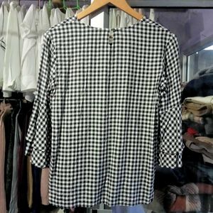 Checked Peplum Top