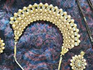 Pearl Kundan Chokar Set With Mangalsutra