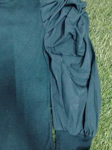 Green Puff Sleeve Top