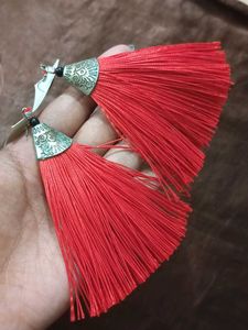 Red Tassel Earrings