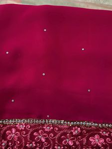 Embroidered Saree With Stitched Blouse