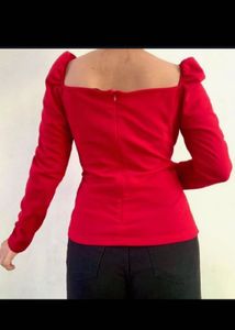 Pink Off-Shoulder Long Sleeve Top